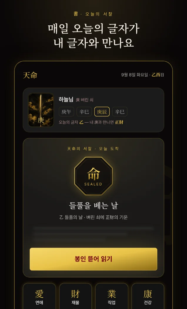 천명 — HalfCode 화면 2
